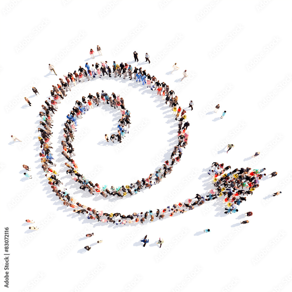 People in the form of arrows. People in the form of arrows.