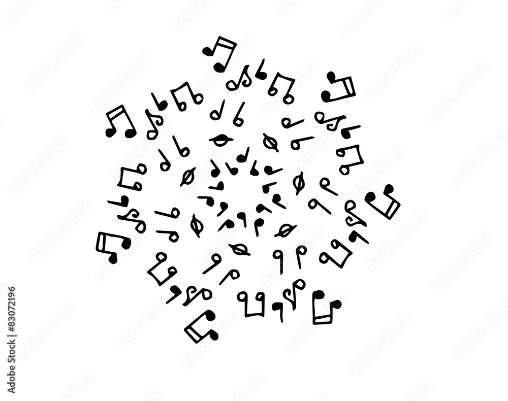 Fototapeta premium note musicali su sfondo bianco
