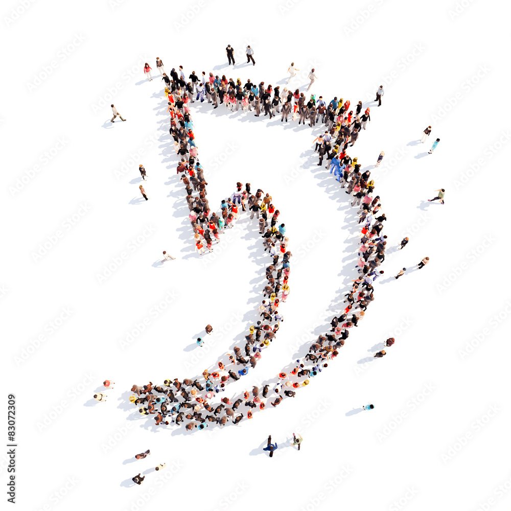 People in the form of arrows. People in the form of arrows.