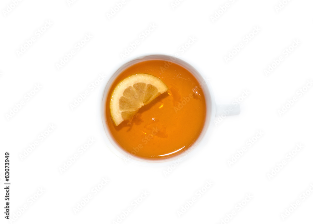 cup of tea with lemon on top cup of tea with lemon on top