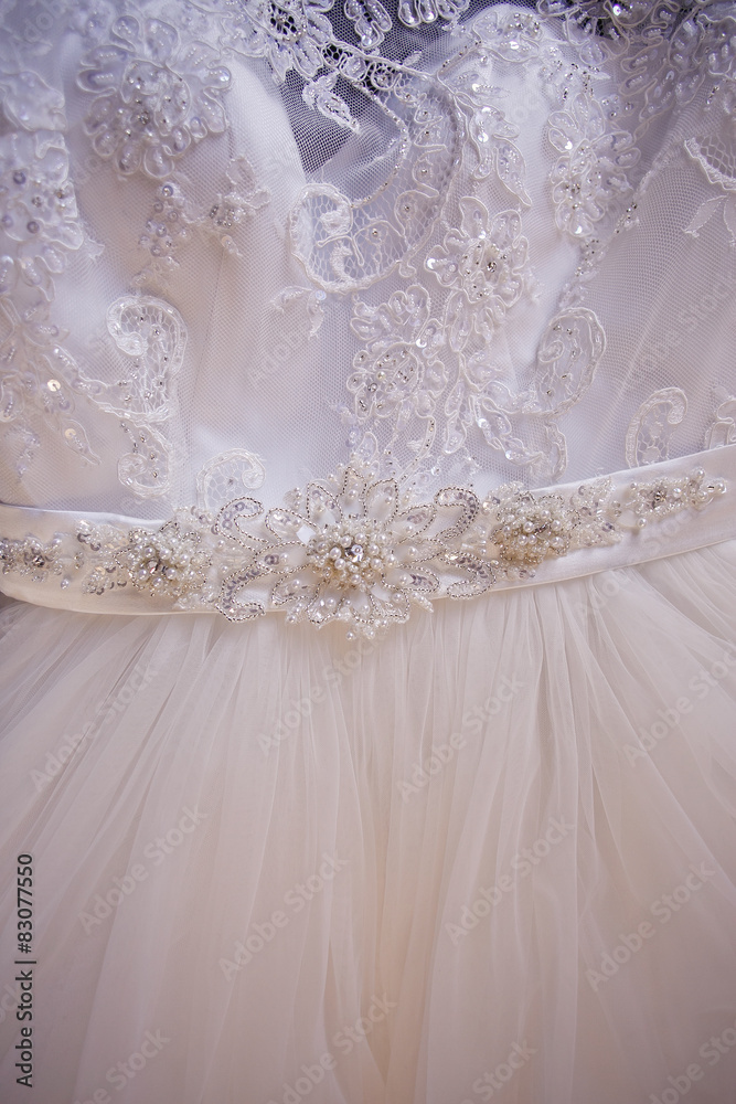 Detail of wedding dress Detail of wedding dress