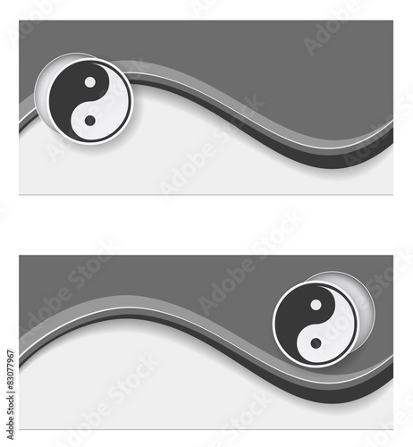 banner wave ying yang design