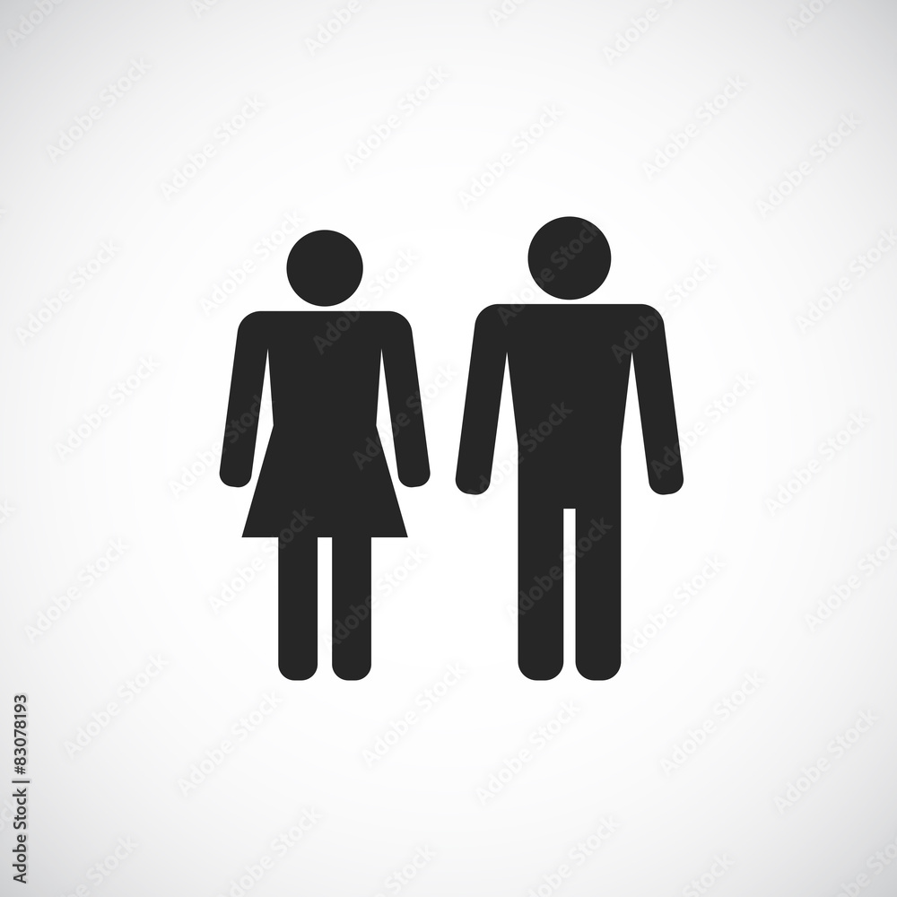 man and woman symbol - black person icon