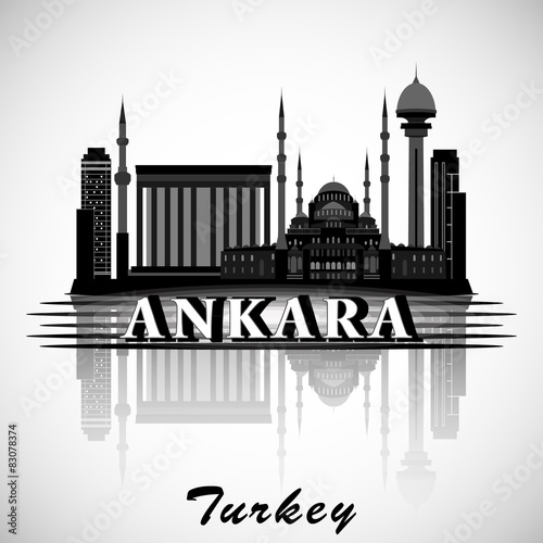 Modern Ankara City Skyline Design. Turkey photo