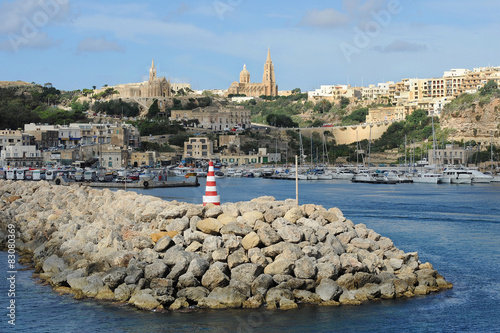 Harbour Mgarr in Gozo, Malta