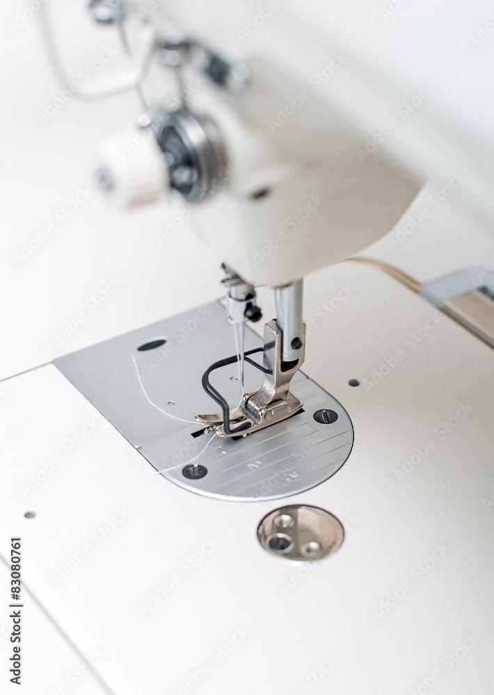 Close-up view of sewing machine.