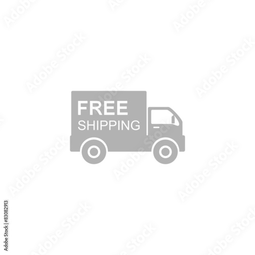 Simple icon car free of Delivery.