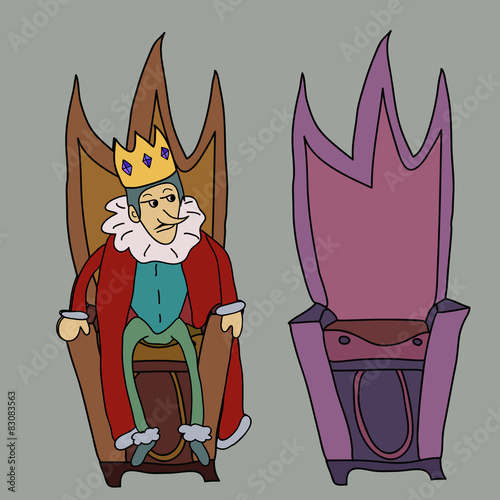 King on throne vector illustration story, symbol