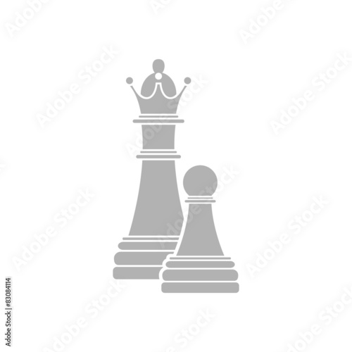 Simple icon chess pawn with the queen.