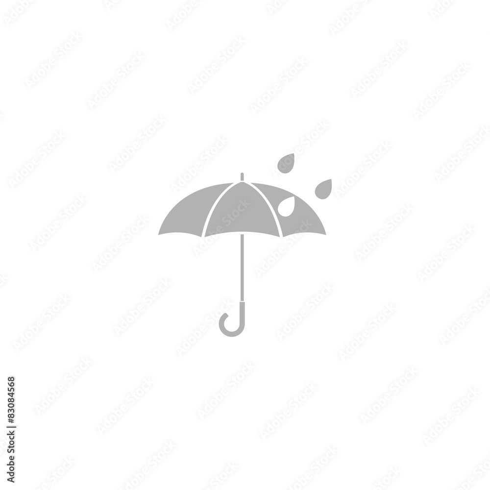Simple icon umbrella and rain. Simple icon umbrella and rain.