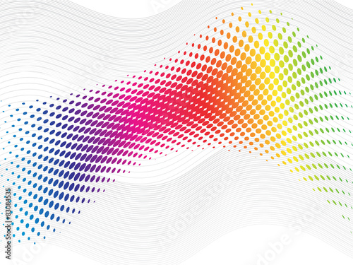 Rainbow halftone abstract wave with blend