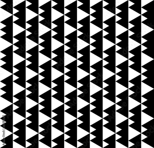 Black and white geometric seamless pattern with triangle.
