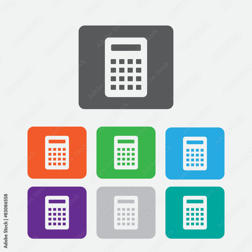 Calculator Icon. Vector icon isolated. Round squares buttons Calculator Icon. Vector icon isolated. Round squares buttons