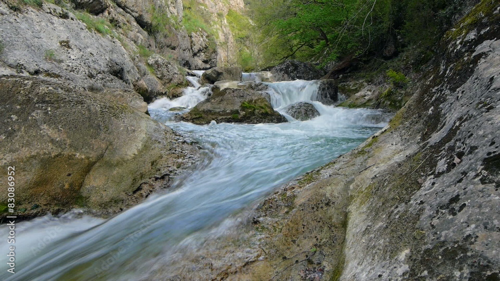 The mountain river in the spring The mountain river in the spring