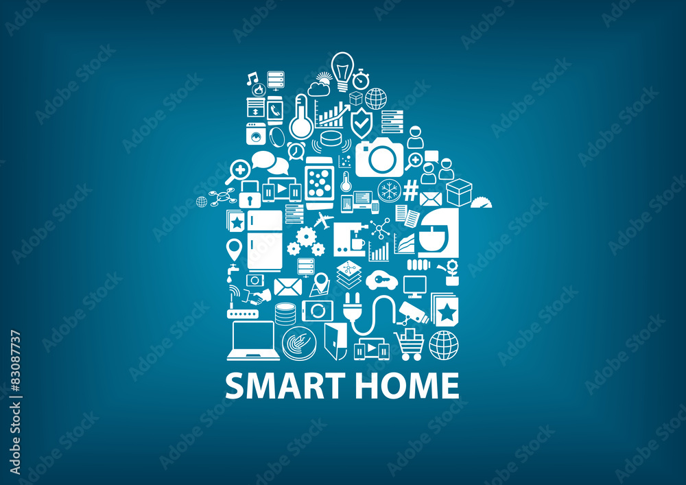 Smart Home vector illustration background with house Smart Home vector illustration background with house