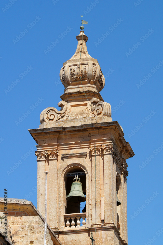 clocher de l'église carmélites de Mdina