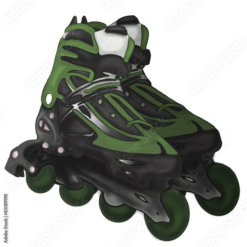 Roller-skates illustration  fitness, foot