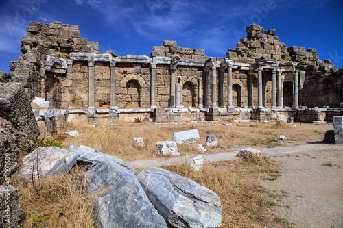 ancient monuments in Side, Turkey