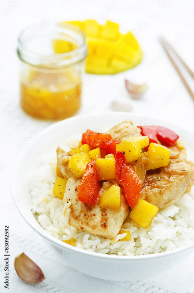 mango chicken stir fry with rice mango chicken stir fry with rice