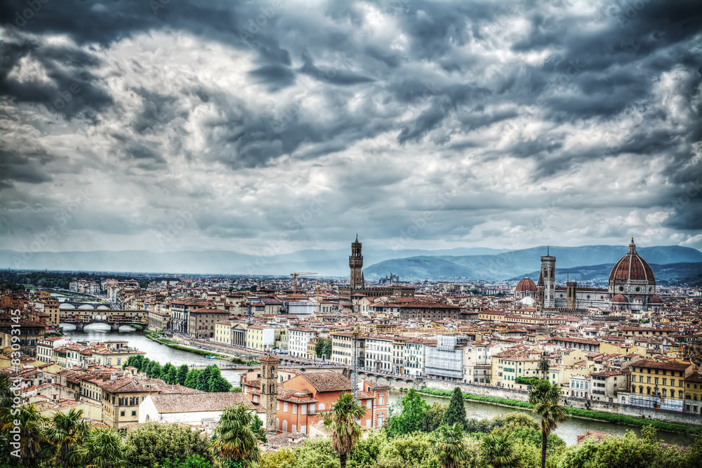 Florence on a cloudy day in hdr