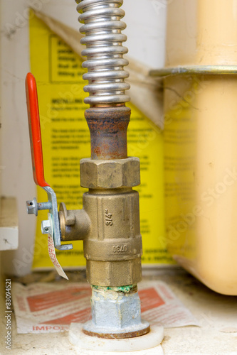 Mains gas valve closeup