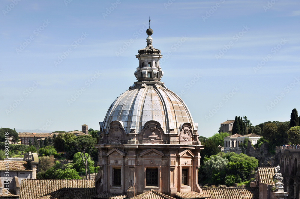 The dome of the old church in Rome - Italy