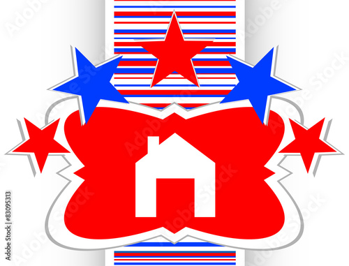Home web icon, house sign on button vector