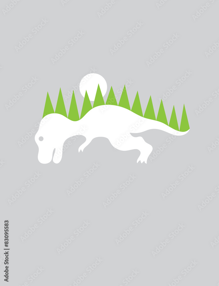 Obraz premium Long sleep dinosaur, art vector design