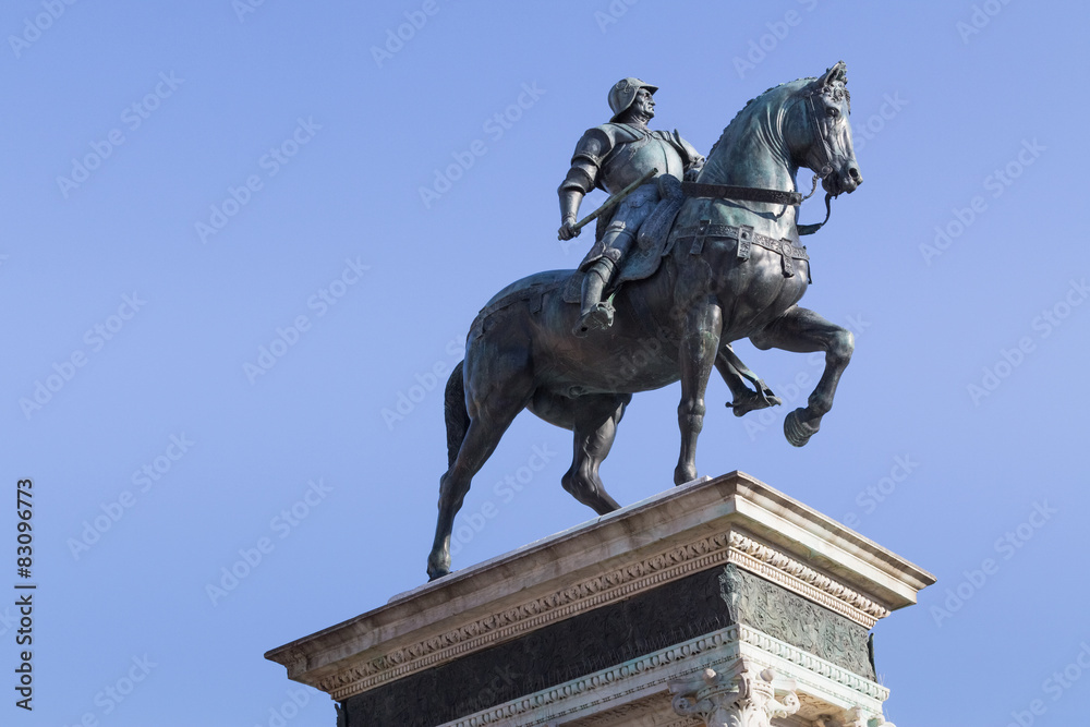 Equestrian bronze statue of Bartolomeo Colleoni in Venice