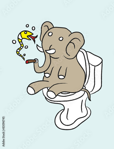 Cute elephant cartoon, art vector design photo