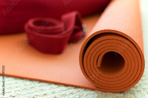 Yoga mat and yoga belt