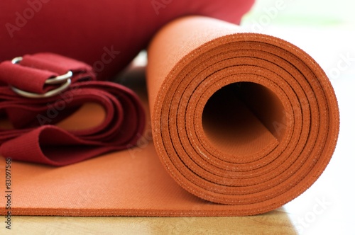 Yoga mat and belt