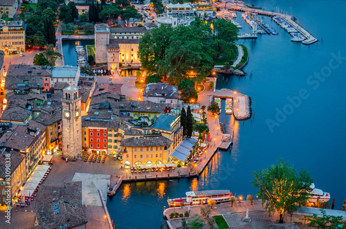 Lake Garda, Town of Riva del Garda, Italy (blue hour)