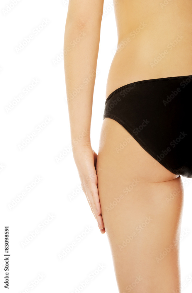 Woman's back in underwear. Woman's back in underwear.