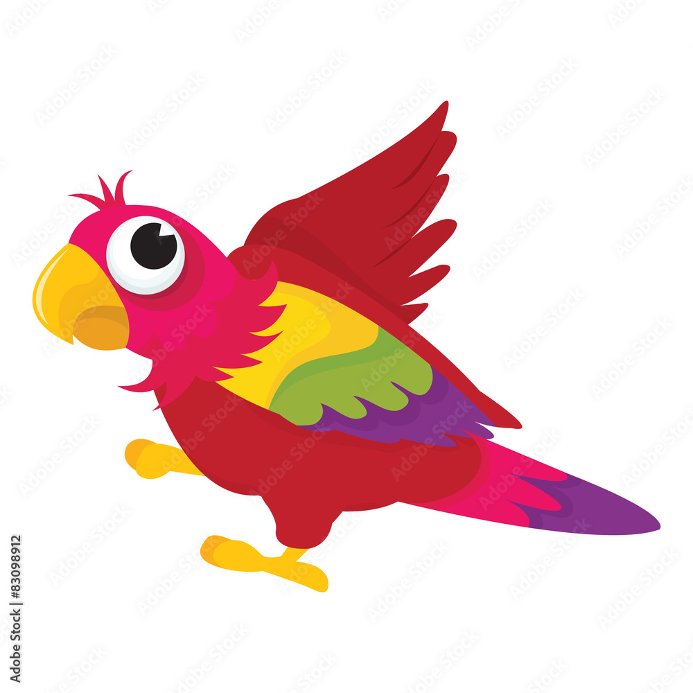 Naklejka premium Cartoon Parrot