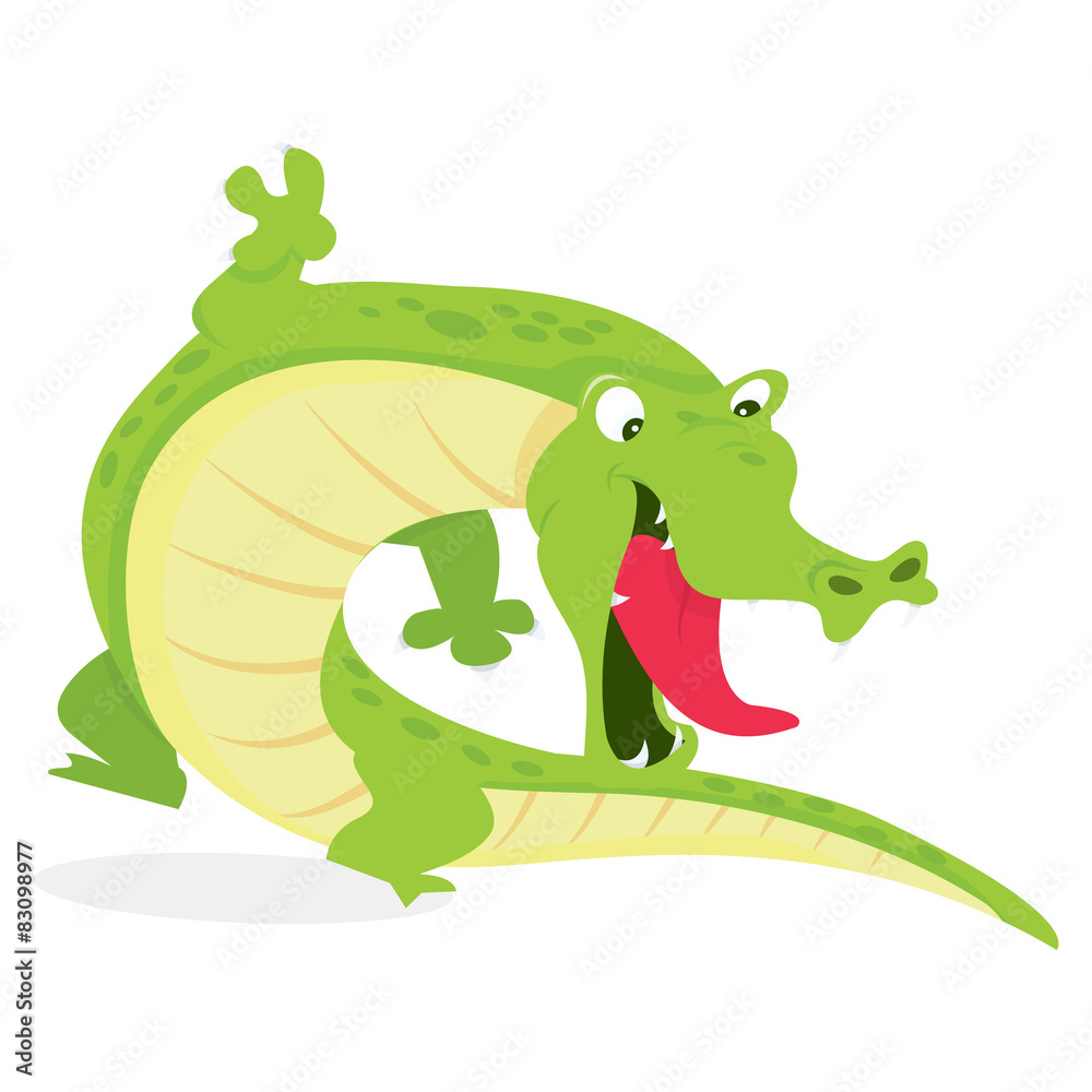 Naklejka premium Cartoon crocodile