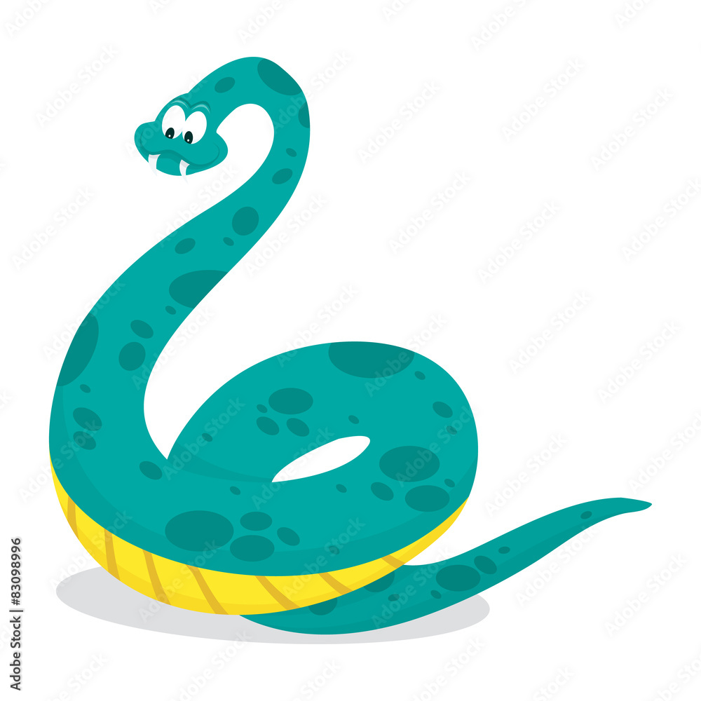 Fototapeta premium Cartoon Happy Spotted Snake