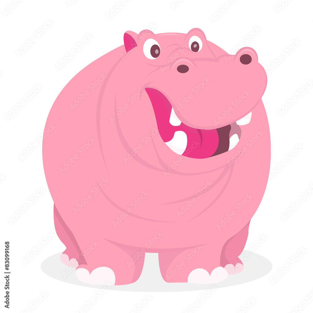 Cartoon Smiling Hippo