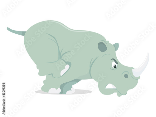 Cartoon Charging Rhino