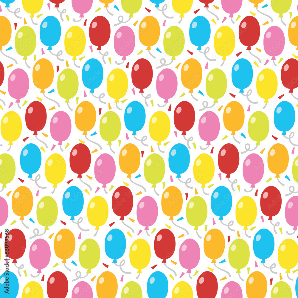 Balloons and confetti Seamless Pattern Background Balloons and confetti Seamless Pattern Background