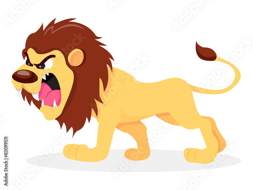 Fototapeta Naklejka Na Ścianę i Meble -  Fierce Cartoon Lion
