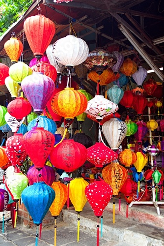 Handcrafted lanterns in ancient town Hoi An  Vietnam