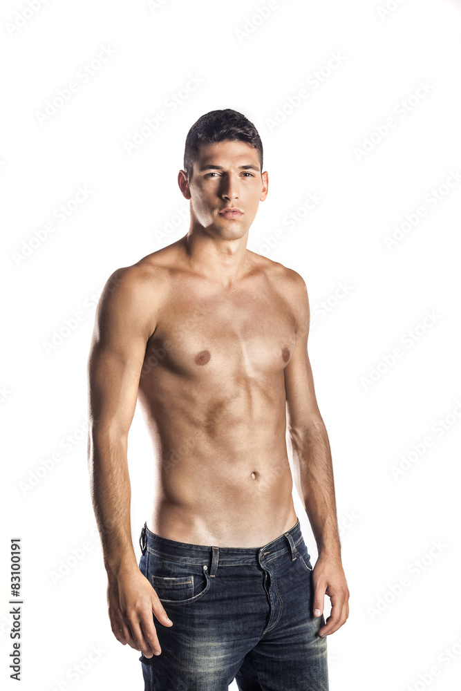 Shirtless muscular man in jeans Shirtless muscular man in jeans