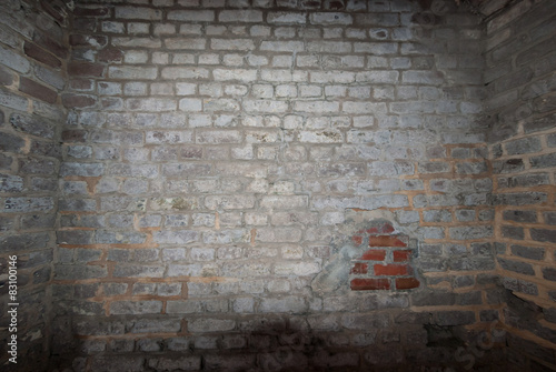 Walls of a brick room in Fort Sumter