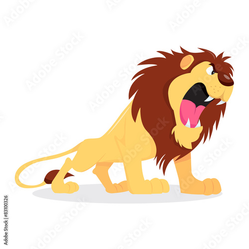 Fototapeta Naklejka Na Ścianę i Meble -  Cartoon Roaring Lion