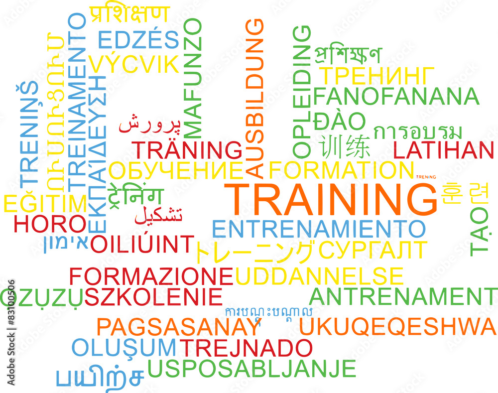 Training multilanguage wordcloud background concept
