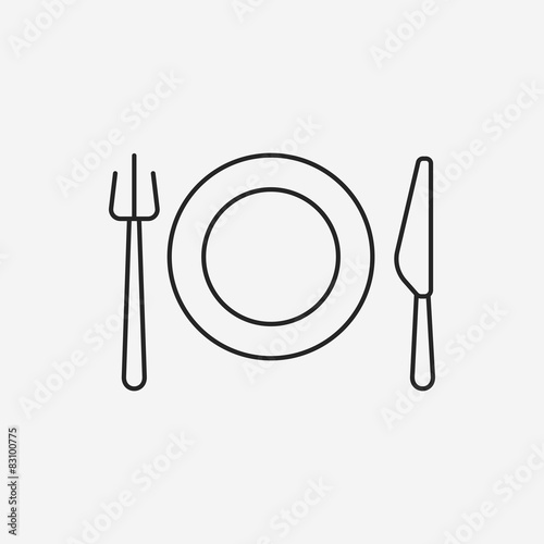 tableware line icon