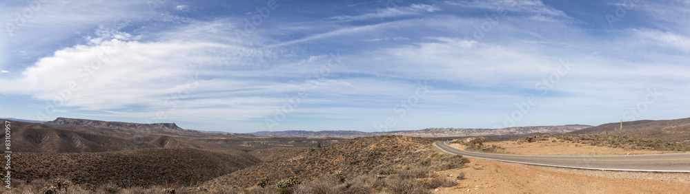 Carretera en el desierto de Baja California