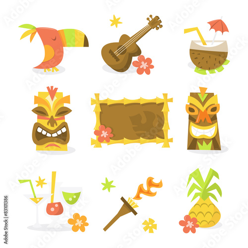 Luau Tiki Party Icons