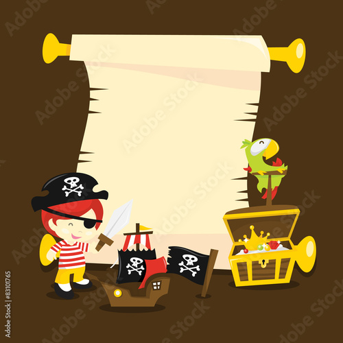 Pirate Adventure Blank Scroll Message